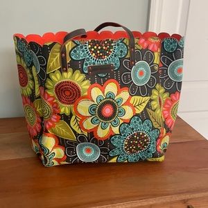 Vera Bradley Flower Shower polyurethane tote.